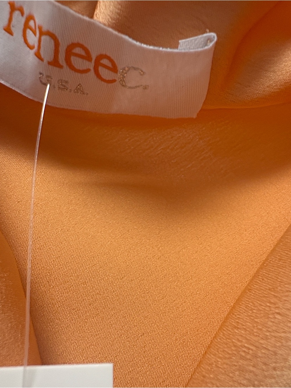 Renee C. Peach-Orange Satin Slip
